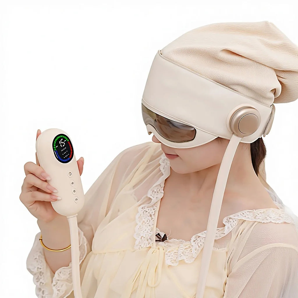 Bluetooth Head Massager with Hot Compress and Massage Functions