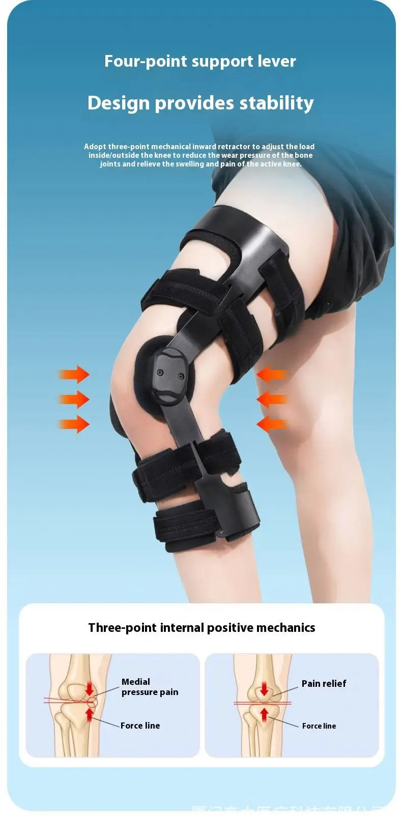 Dual Upright Unloader Knee Brace for Osteoarthritis OA Medial Lateral Pain Relief Protective Joints Fixation Brace for Knee