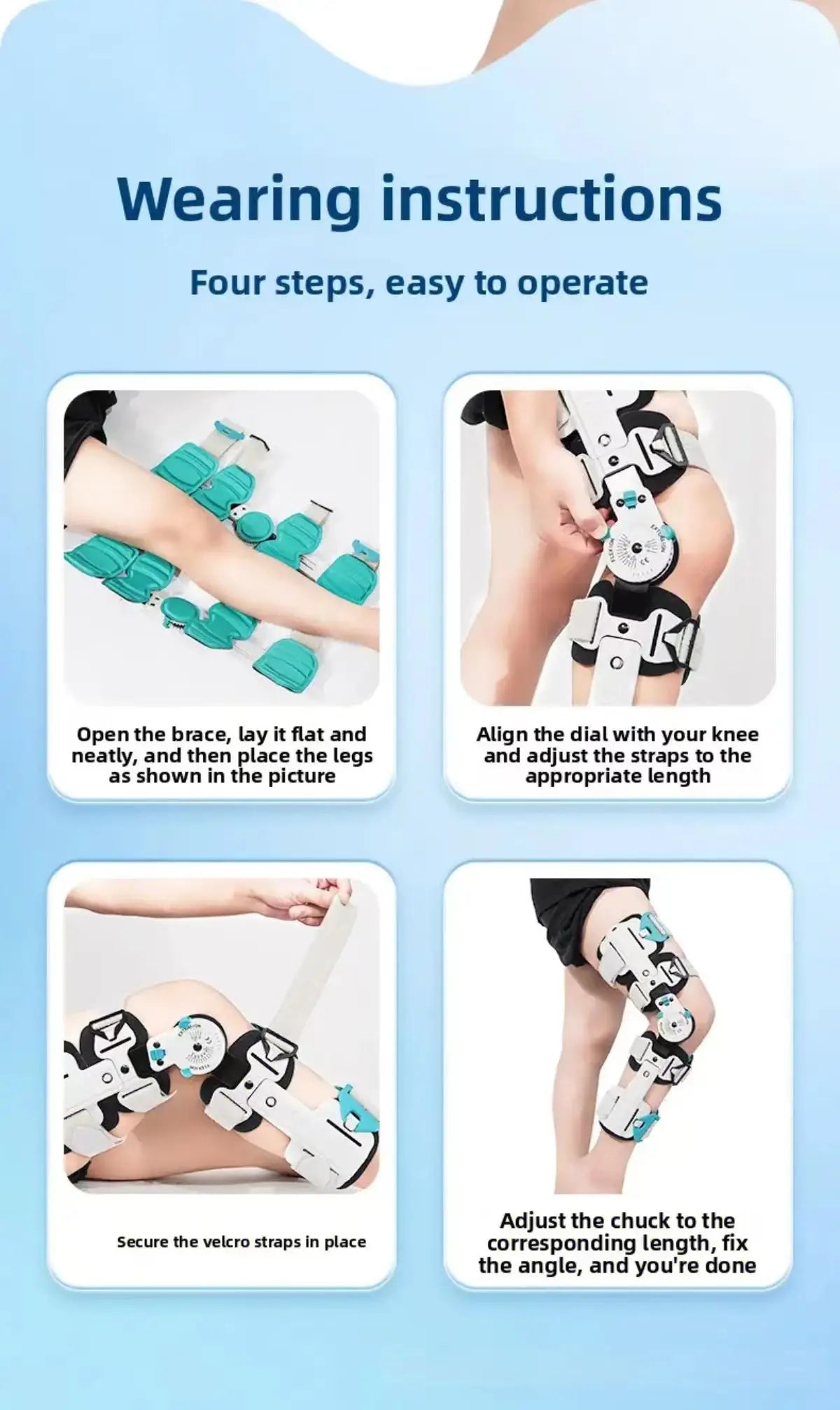 Professional Rehabilitation Immobilizer Adjustable Orthopedic Knee Stabilizer Brace Hinged Post-Op Orthosis Elbow Knee Pads