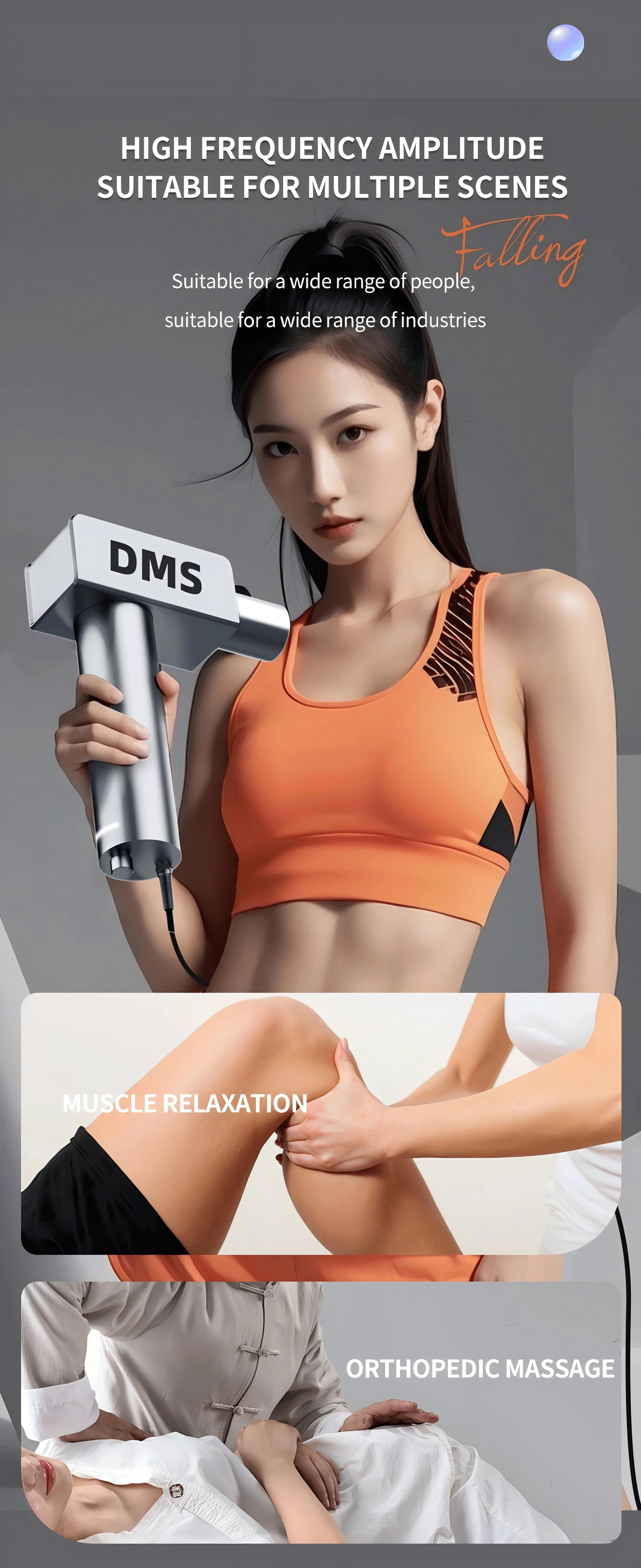 DMS Deep Tissue Massage Gun with Brushless Motor 6 Massage Heads for Body Muscle Relax