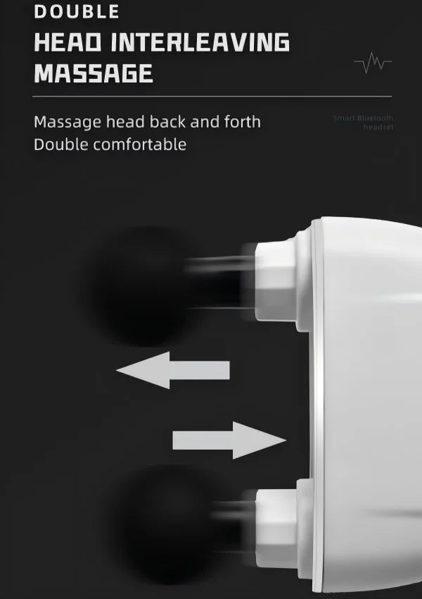 Dual-Head Deep Tissue Percussion Massage Gun Multi-Functional Fascial Therapy Portable Full Body Use 2000mAh Battery
