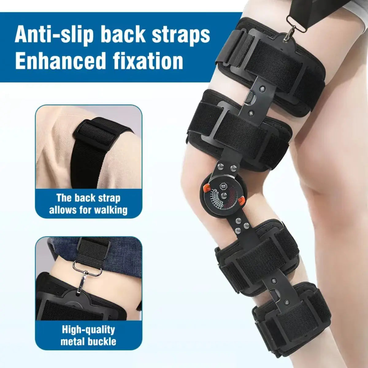 Adjustable Elastic Knee Stabilizer One Size Soft Brace for Fracture Recovery and Rehabilitation Therapy Protective Supply