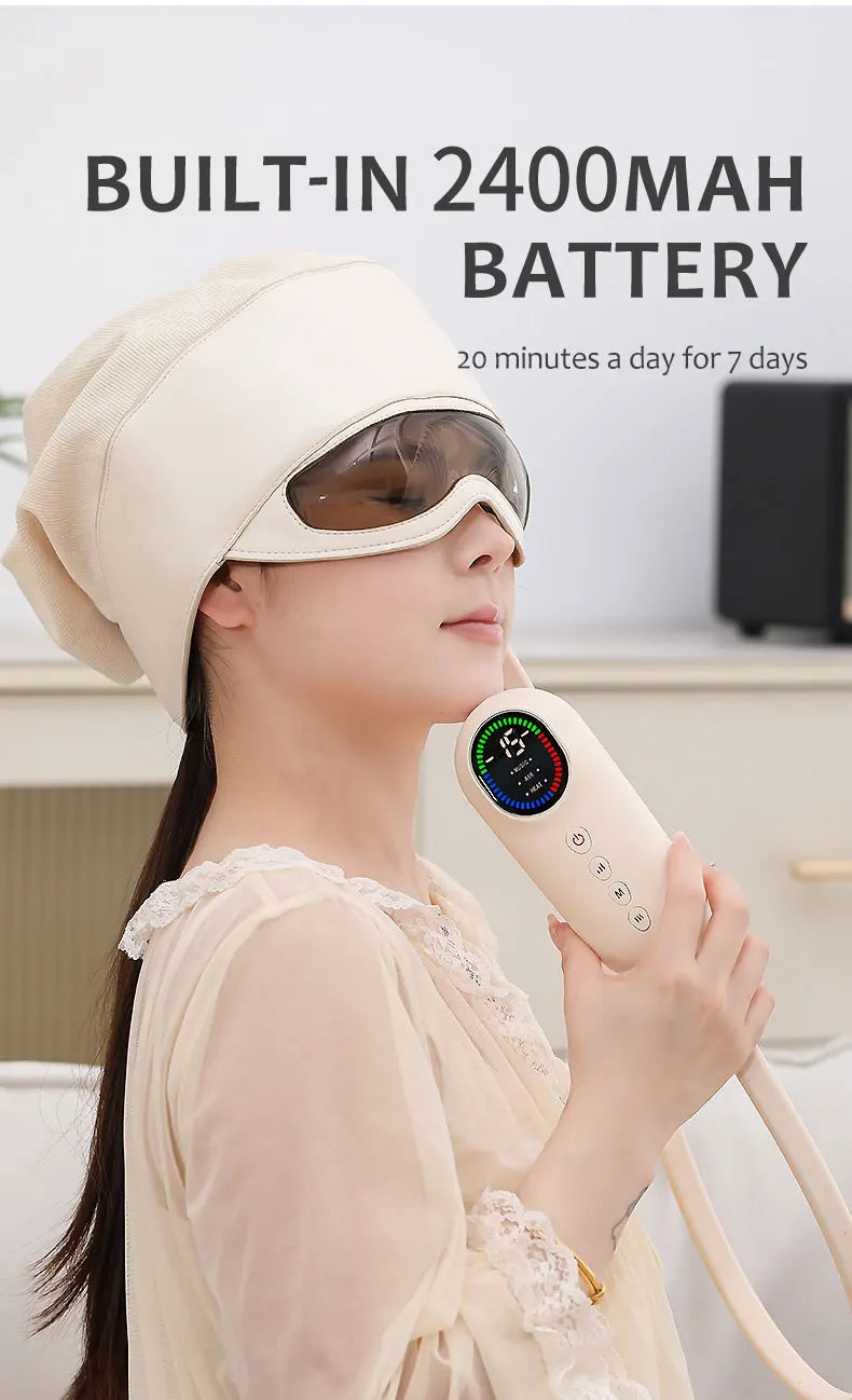 Warm Compress Bluetooth Electric Air Massage Head Massager