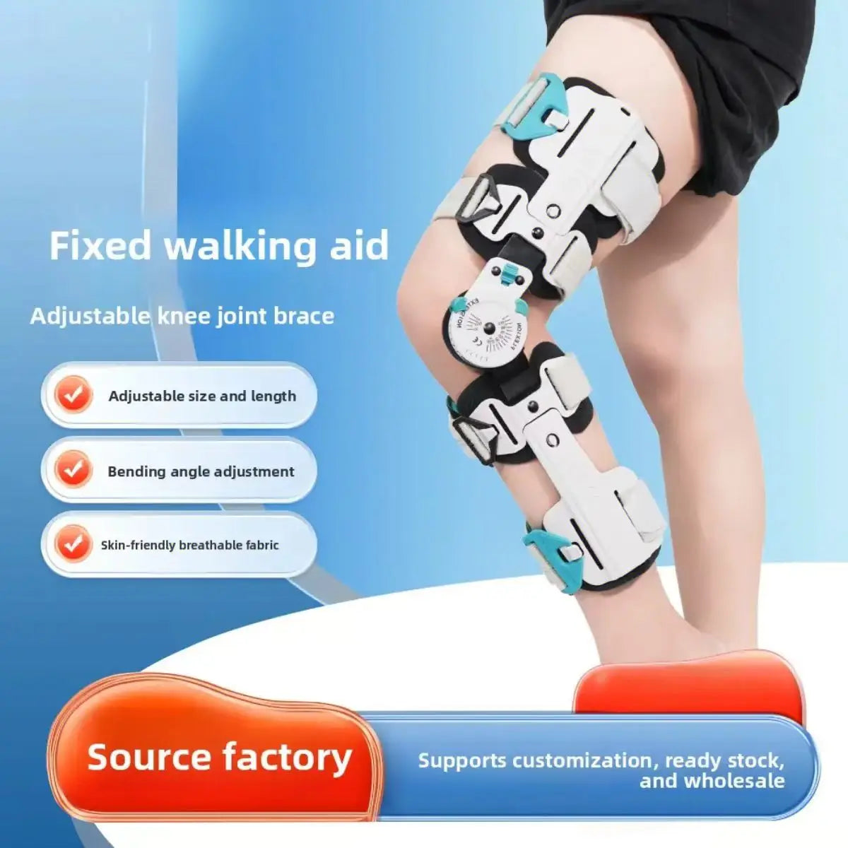 Adjustable Orthopedic Immobilizer Post-Op Orthosis Hinged Knee Stabilizer Brace Professional Protection Rehabilitation