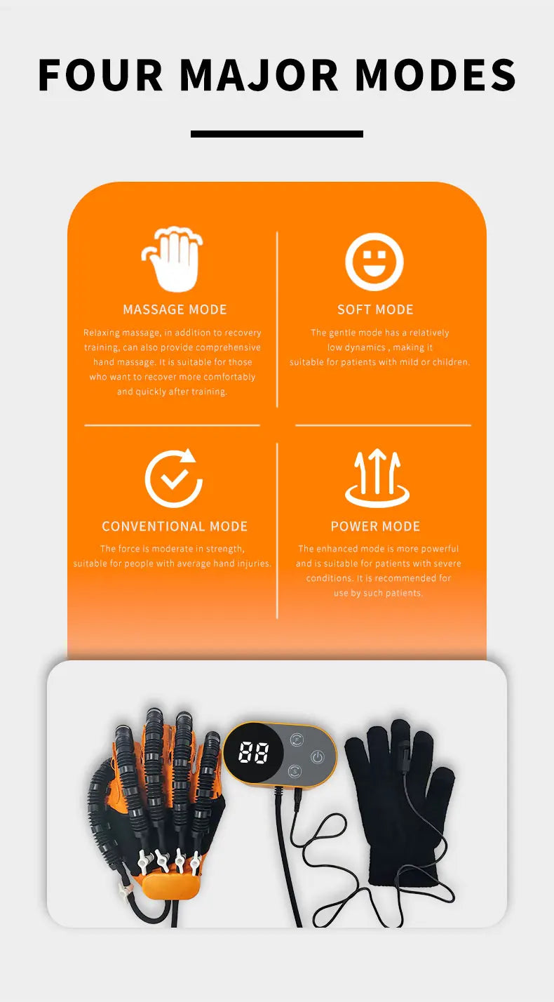 Manual-Wired Handheld Massager Glove with USB Power for Multi-Functional Finger Training in Stroke Rehabilitation