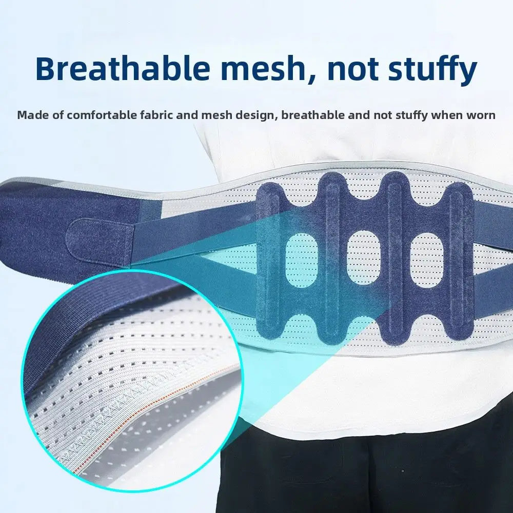 Professional Soft Polyester Metal Breathable Curved Back Support Brace Adjustable Lumbar Support for Running Injuries Herniated