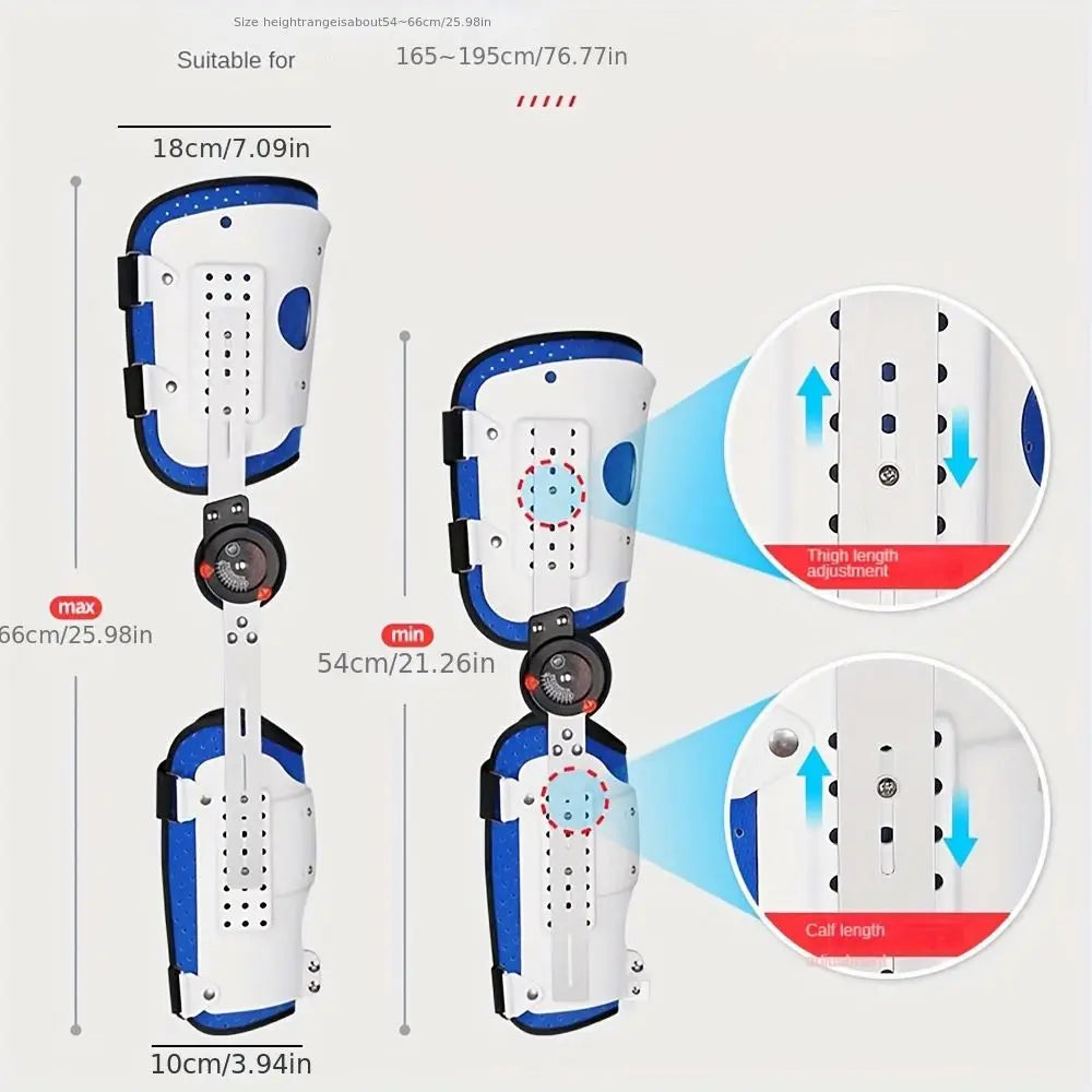 Durable Aluminum Unisex Knee Ankle Foot Orthosis Brace Adjustable Joint Stabilizer Lace-up Closure for Thigh Knee Leg Support