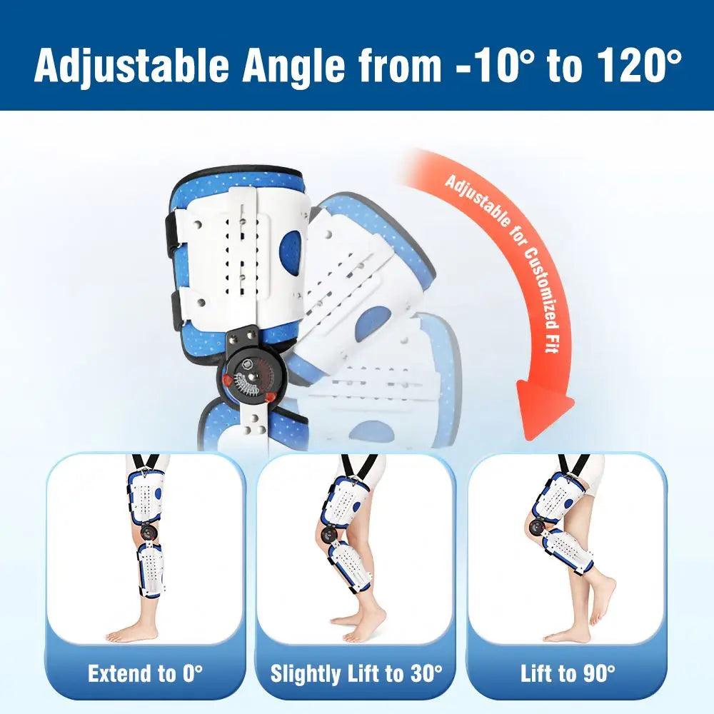 Durable Fixed Joint Stabilizer Thigh Knee Leg Support Brace with Ankle Foot Orthosis for Comfort and Stability