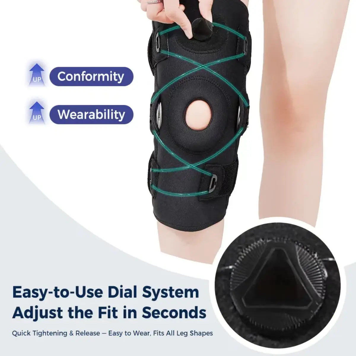 Open Patella Knee Brace Plate Neoprene Sports Safety Protection Pads Flexible Spandex Nylon Material Comfortable Sports Support
