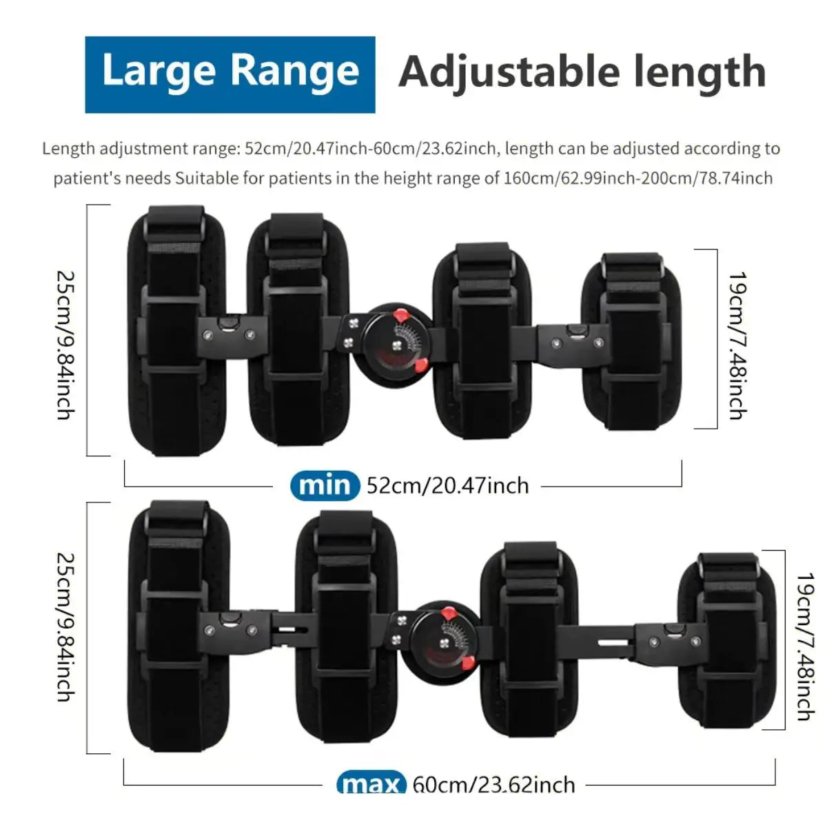 Adjustable Elastic Knee Stabilizer One Size Soft Brace for Fracture Recovery and Rehabilitation Therapy Protective Supply