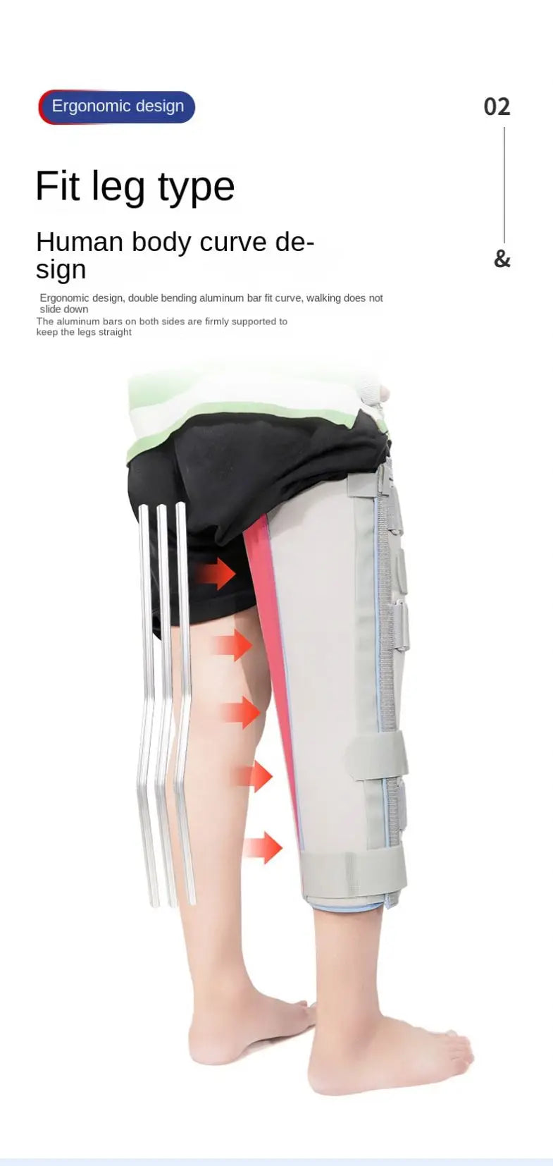 Adults Kids Three-Panel Knee Immobilizer Fracture Fixation Ligament Strain Support Stabilizer for Joint Injury Surgery Brace