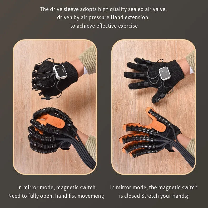 Intelligent Finger Training Glove ML-113 Wireless Mirror Sensor 2 Hours Use LCD Display Built-In Lithium Battery Timing