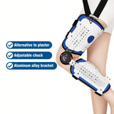 Durable Aluminum Unisex Knee Ankle Foot Orthosis Brace Adjustable Joint Stabilizer Lace-up Closure for Thigh Knee Leg Support