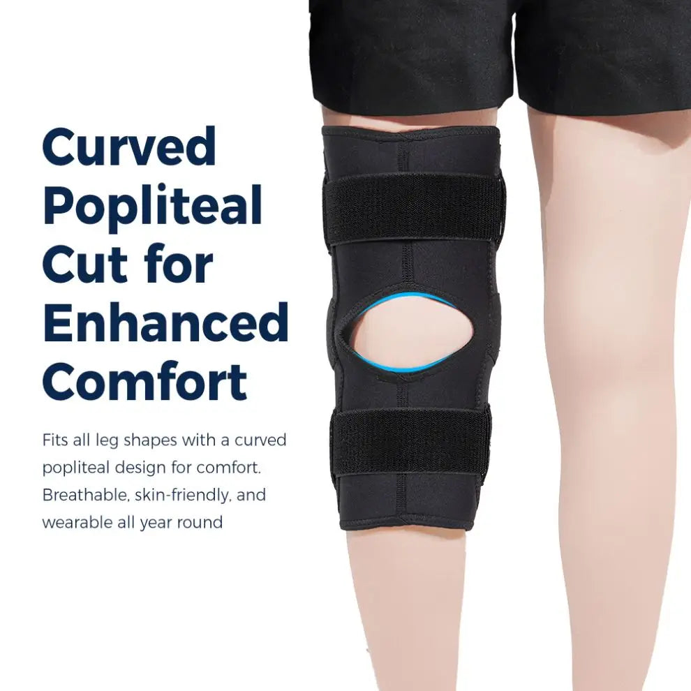 Open Patella Knee Brace Plate Neoprene Sports Safety Protection Pads Flexible Spandex Nylon Material Comfortable Sports Support