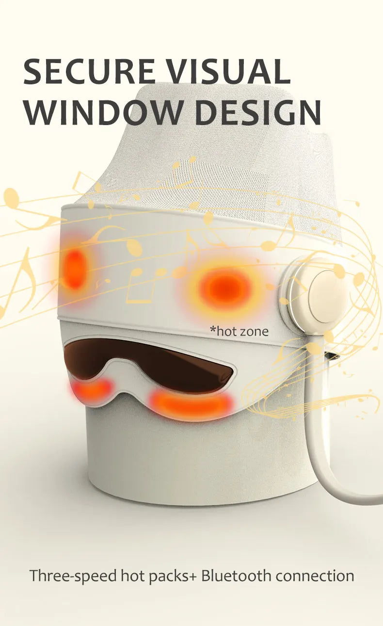 Warm Compress Bluetooth Electric Air Massage Head Massager