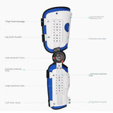 Durable Aluminum Unisex Knee Ankle Foot Orthosis Brace Adjustable Joint Stabilizer Lace-up Closure for Thigh Knee Leg Support
