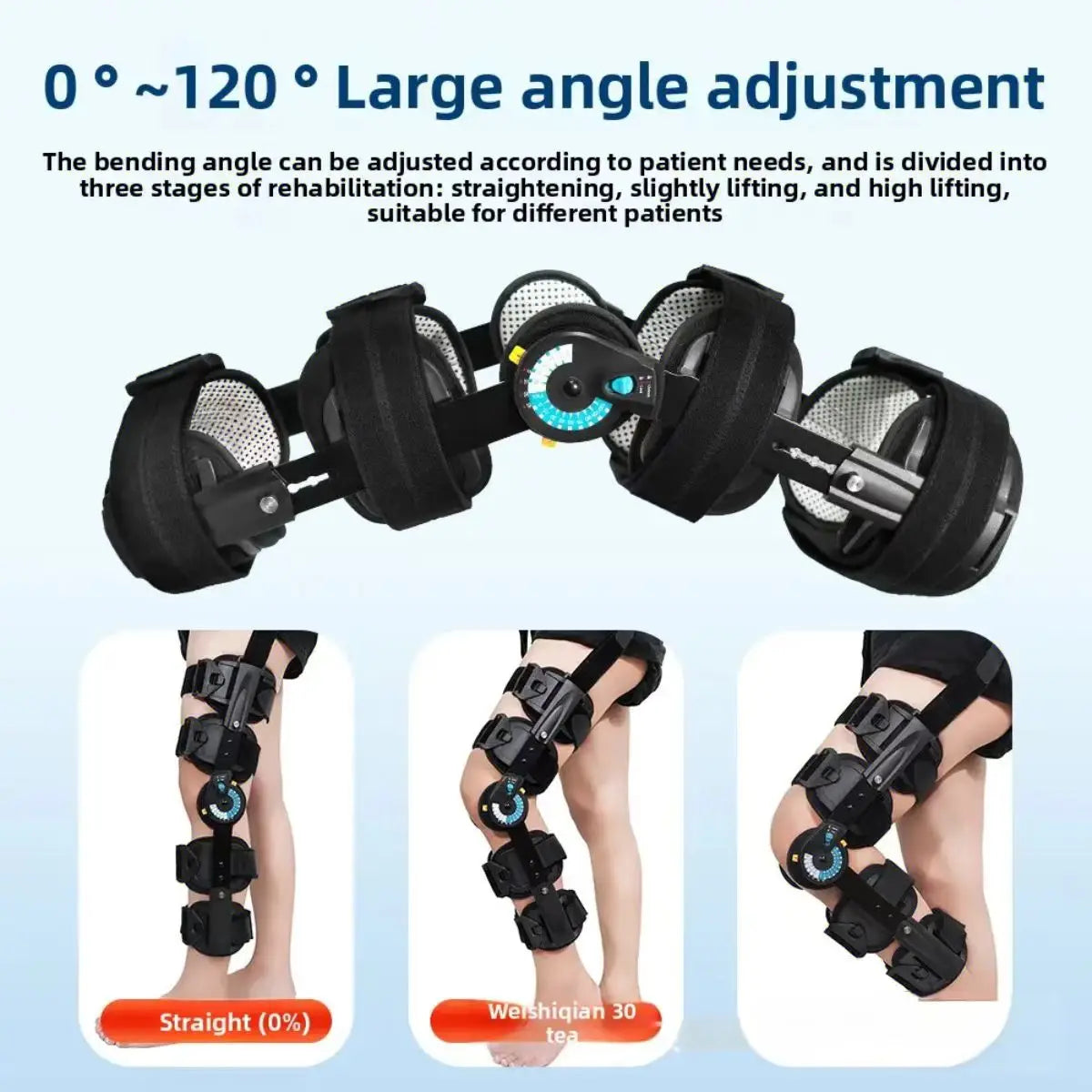 Lightweight Hinged Knee Brace for Men Women Flexible Adjustable for Simple Setting Hinges Rehabilitation