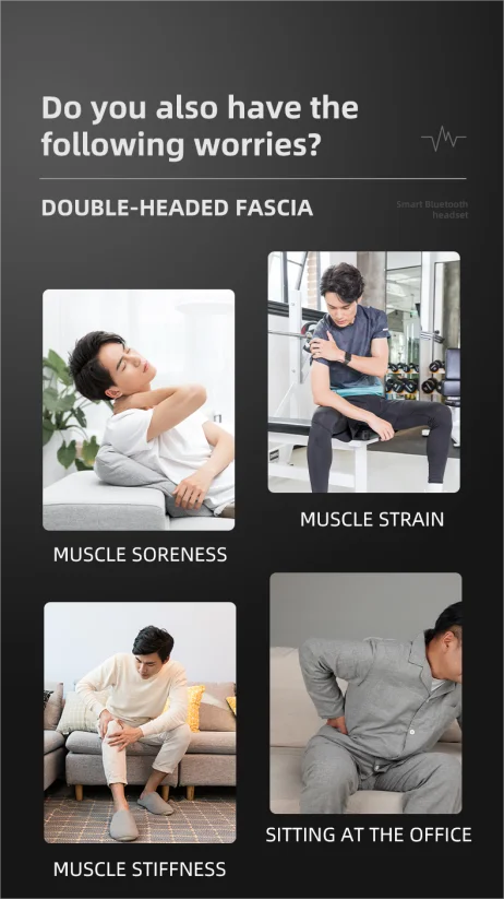 Dual-Head Deep Tissue Massage Gun with Multi-Functional Fascial Therapy Full Body Use 2000mAh Battery