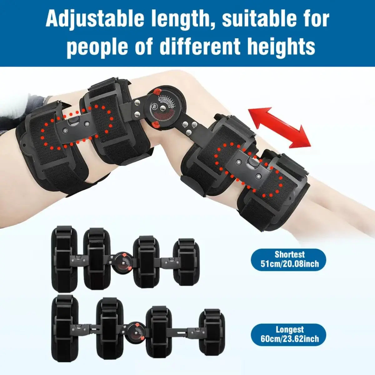 Adjustable Elastic Knee Stabilizer One Size Soft Brace for Fracture Recovery and Rehabilitation Therapy Protective Supply