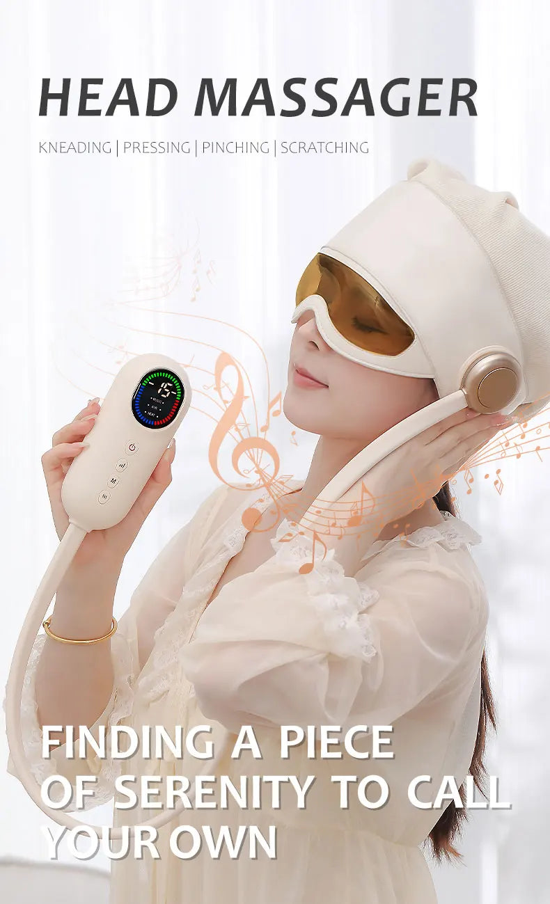 Rechargeable Bluetooth Head Massager with Hot Compress ML-332