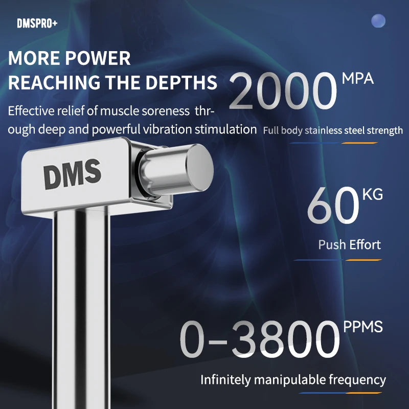 DMS Deep Muscle Stimulator Electric Deep Tissue Massage Gun High-Frequency Fascia Release Brushless Motor 6 Massage Heads