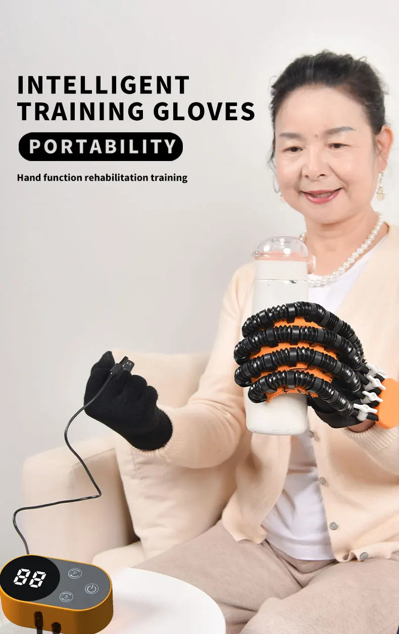Portable USB Powered Smart Manual-Wired Control Handheld Massage Rehabilitation Glove for Stroke & Hemiplegia Patients