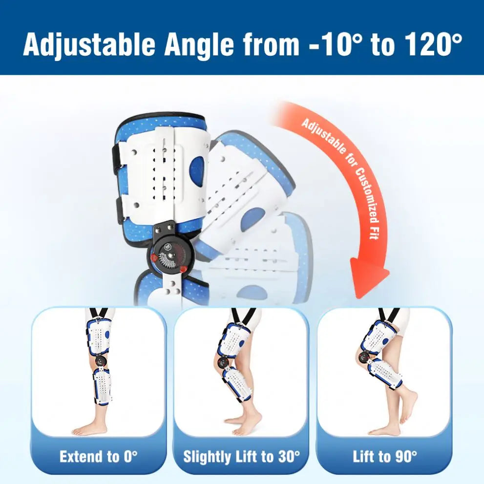 Durable Fixed Joint Stabilizer Thigh Knee Leg Support Brace with Ankle Foot Orthosis for Comfort and Stability