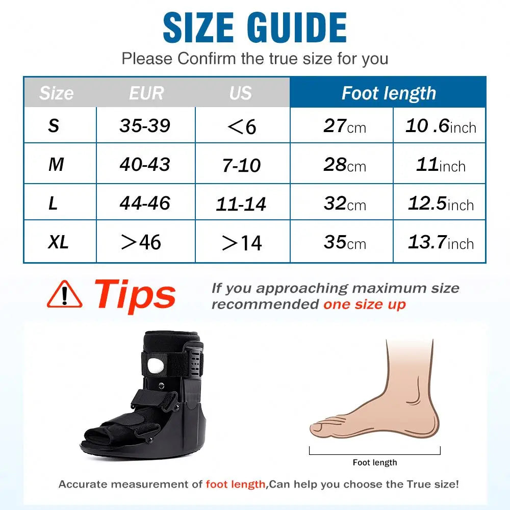 Customized Medical ROM Pneumatic Walker Support Aircast Boot for Sprain Ankle Medical Air Walking Boot Orthopedic Shoes