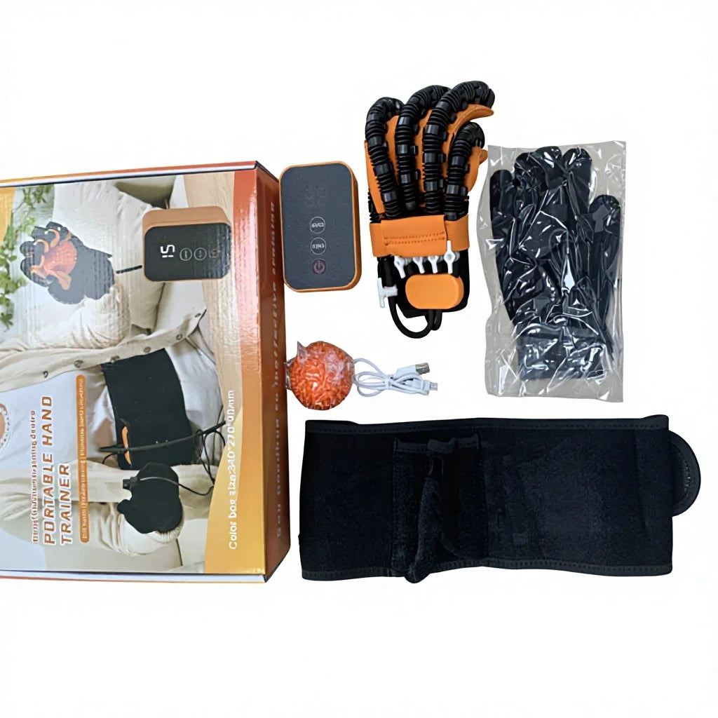 Portable Electric Training Gloves to Help Elderly People with Stiff Fingers Bend Their Fingers