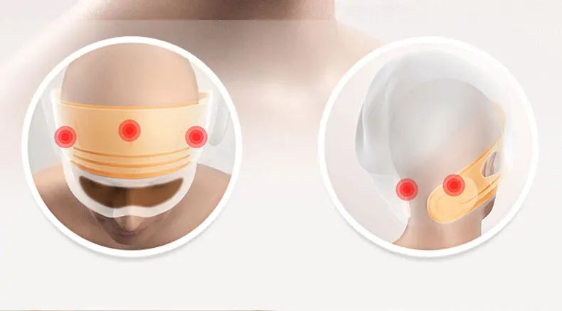 Hot Compress and Head Massage Functions Connected to a Bluetooth Head Massager