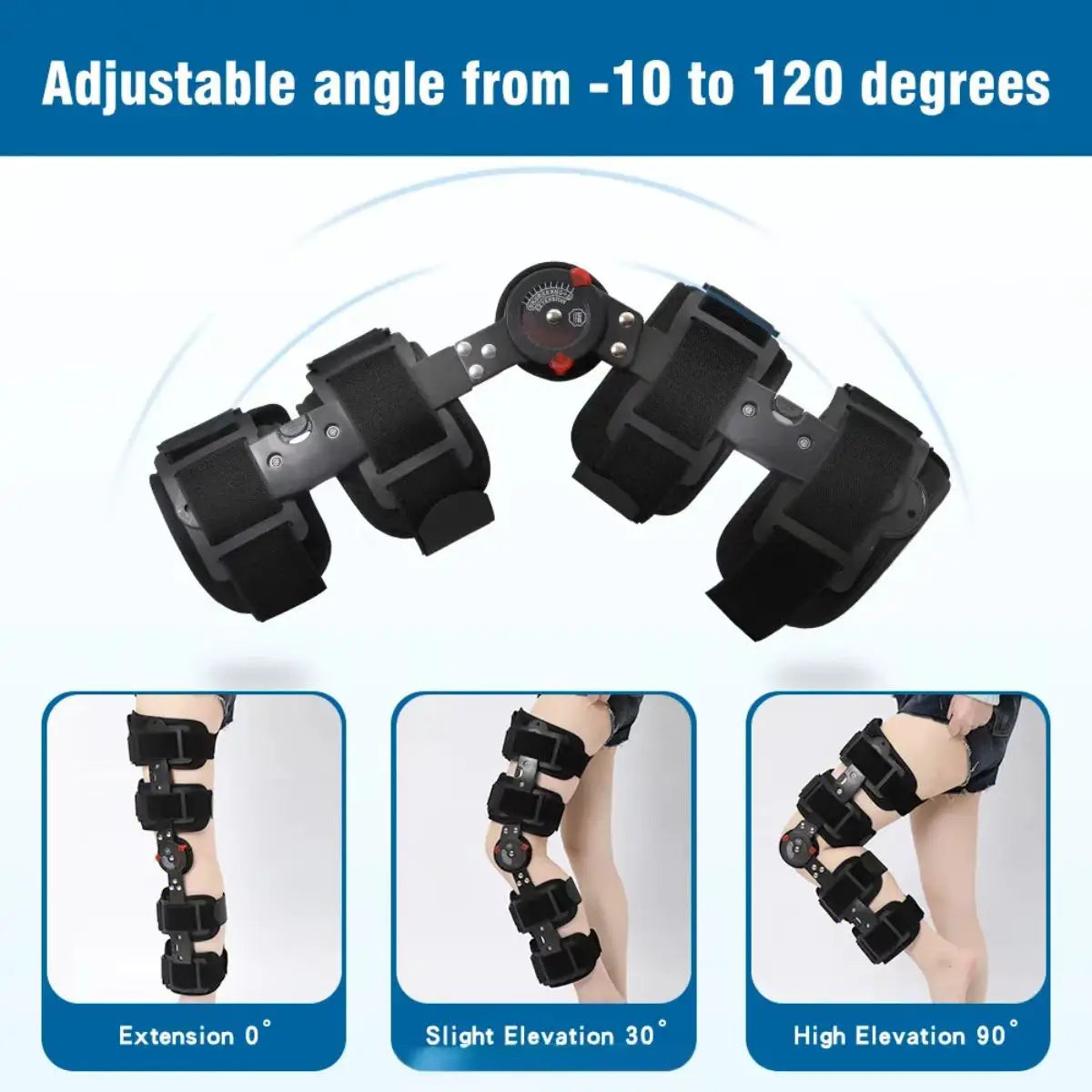 Adjustable Elastic Knee Stabilizer One Size Soft Brace for Fracture Recovery and Rehabilitation Therapy Protective Supply