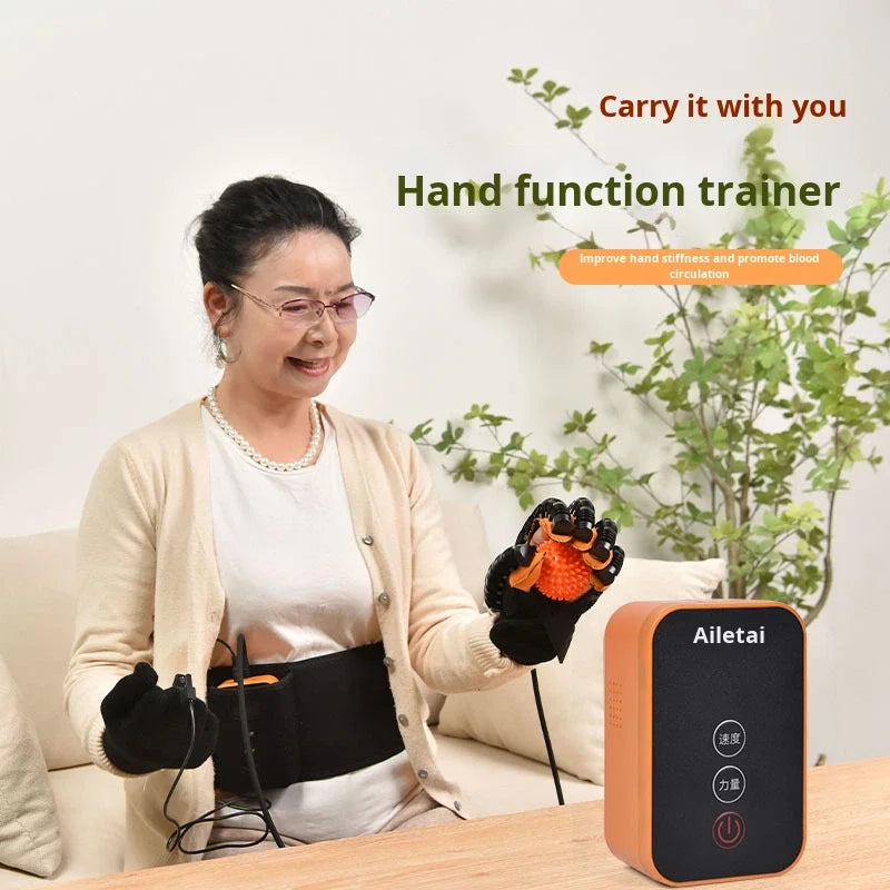 Portable Electric Training Gloves to Help Elderly People with Stiff Fingers Bend Their Fingers