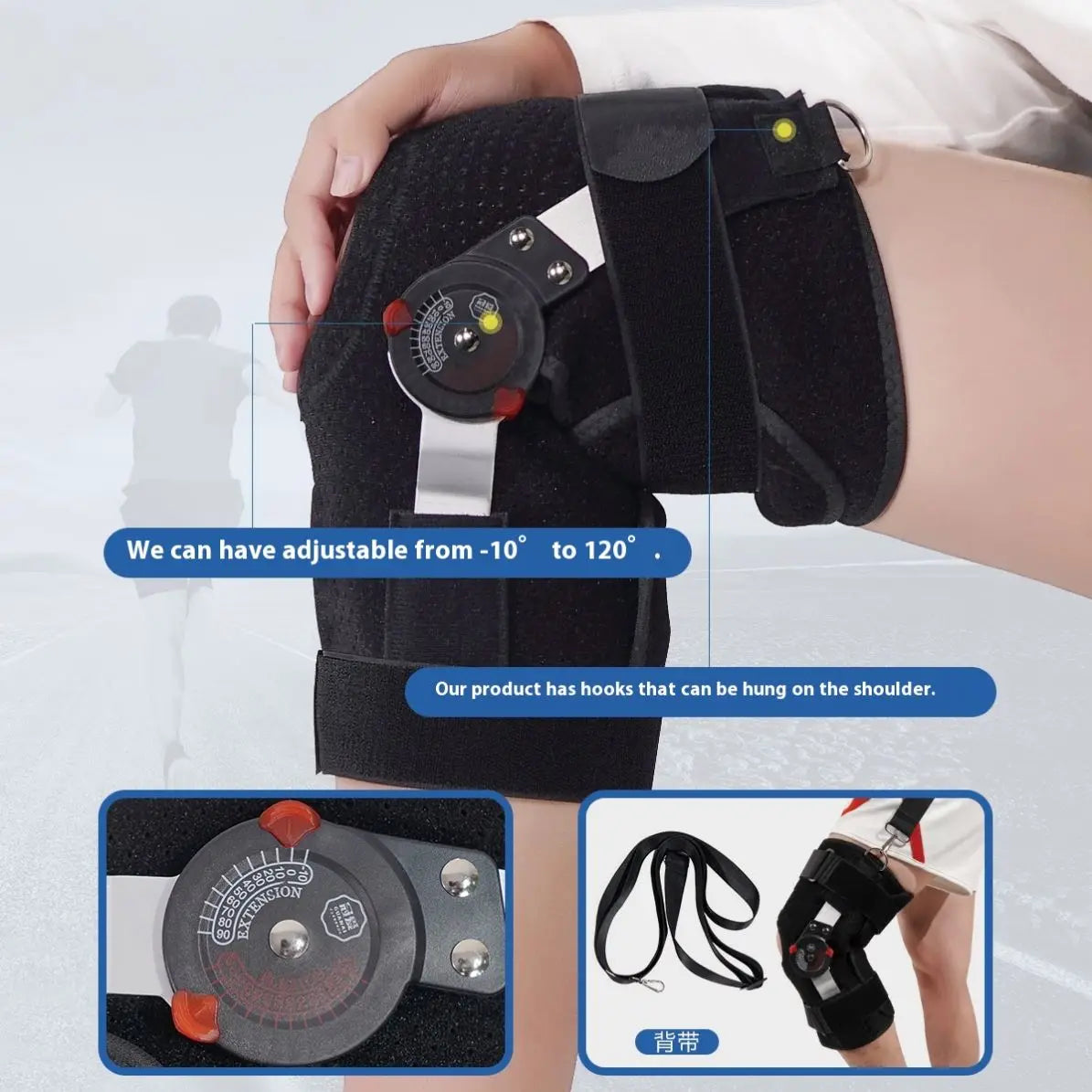 Professional Adjustable Knee Pads Stabilizer One Sports Protective Gear Wholesale Knee Splint Brace