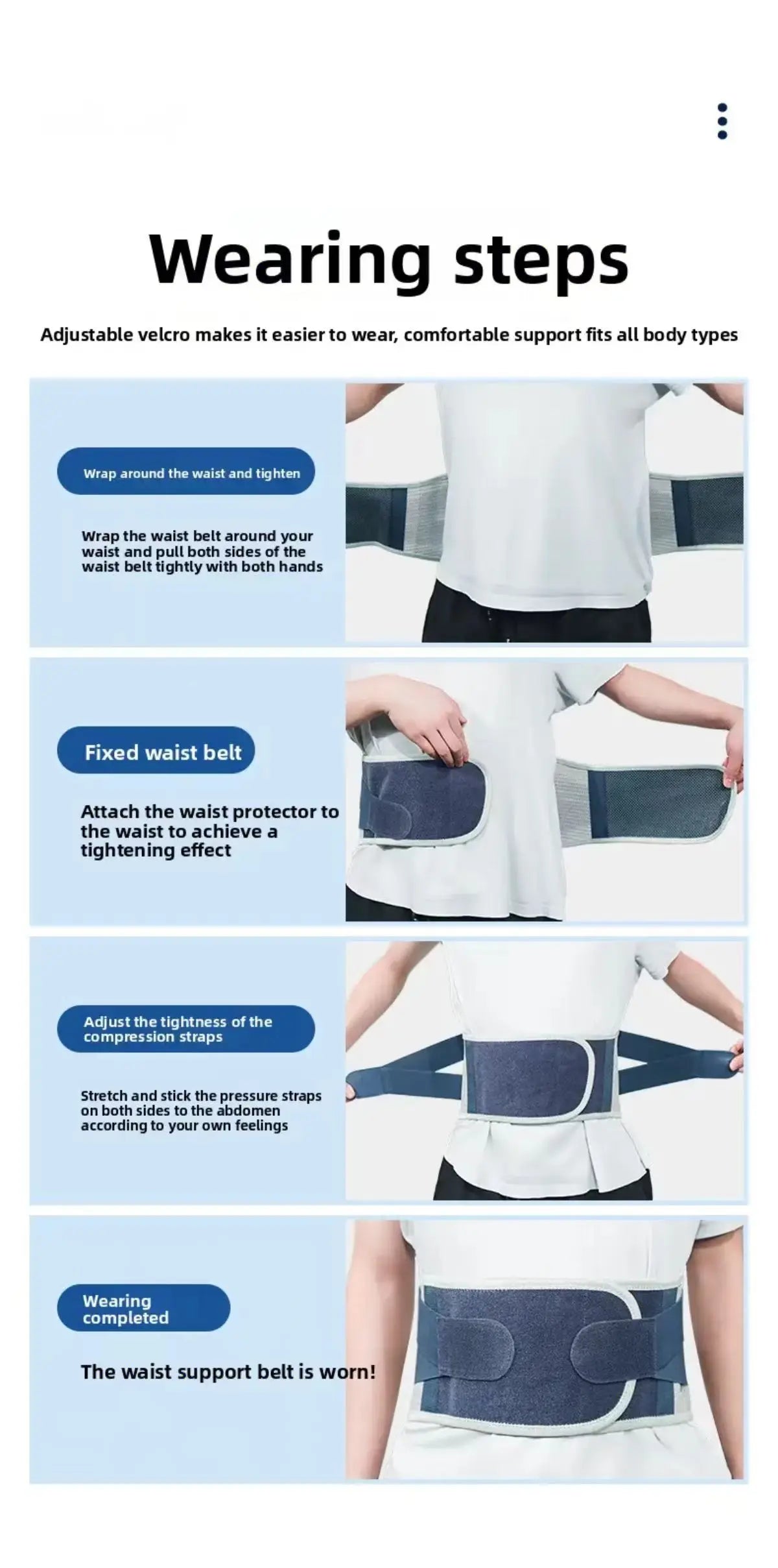 Professional Adjustable Soft Polyester Metal Brace Breathable Curved Back Support for Running Injuries Herniated Protection