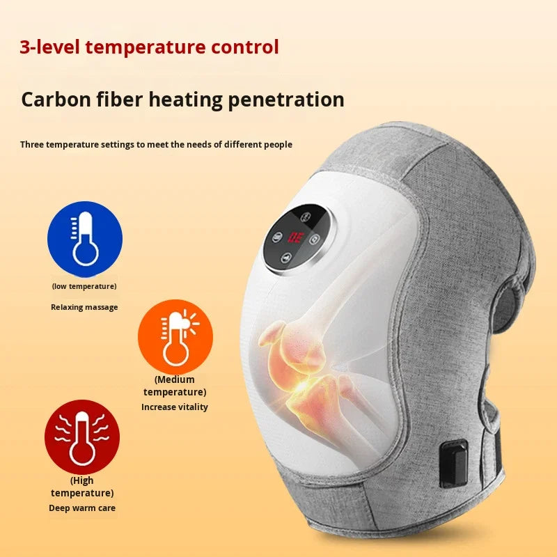 Rechargeable Electric Knee Massager with airbag Compression and Vibration, Knee Insulation and Electric Heating Knee Pads