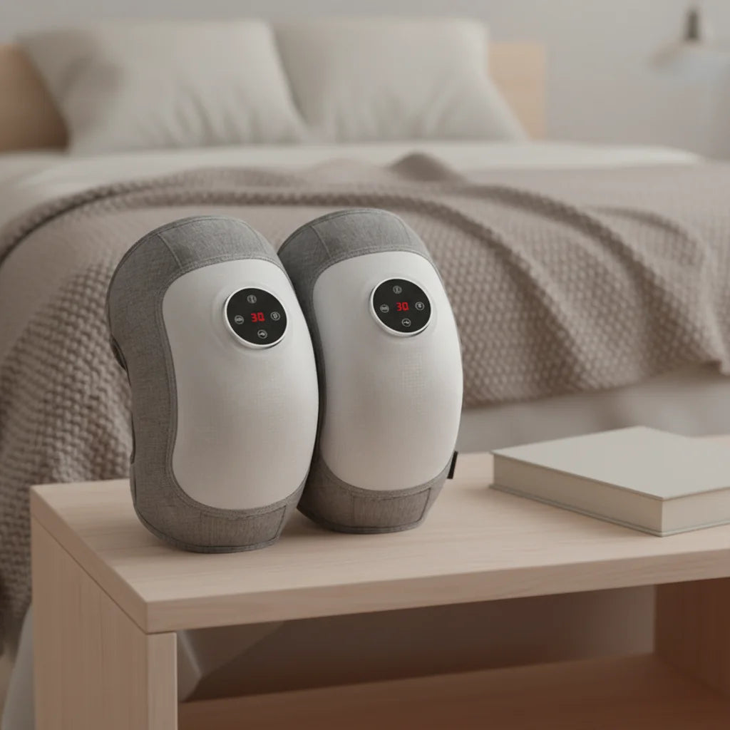 Rechargeable Electric Knee Massager with airbag Compression and Vibration, Knee Insulation and Electric Heating Knee Pads
